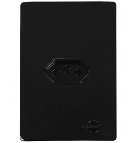 Cj Tomada 10A Horizontal 4x2 - Novara Preto Brilhante Total